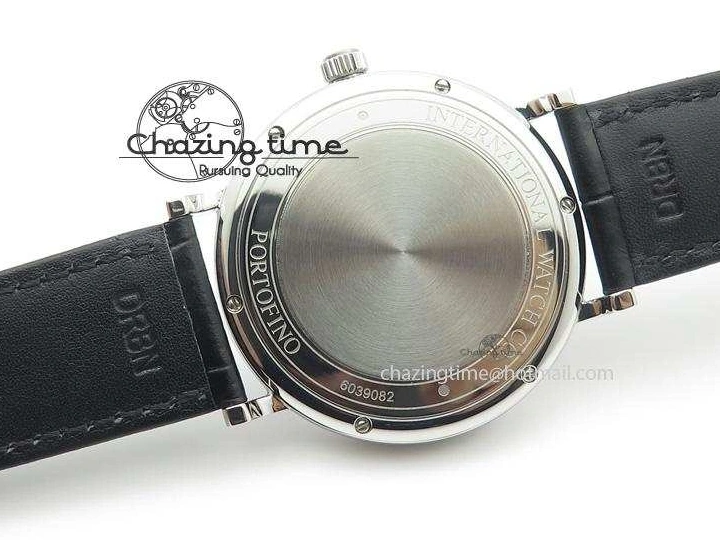 MIROTIME 0511 GoodFit Portofino SCHAFFHAUSEN SS MKF 1:1 V2 Best Edition Black Dial On Black Leather Strap A 7350